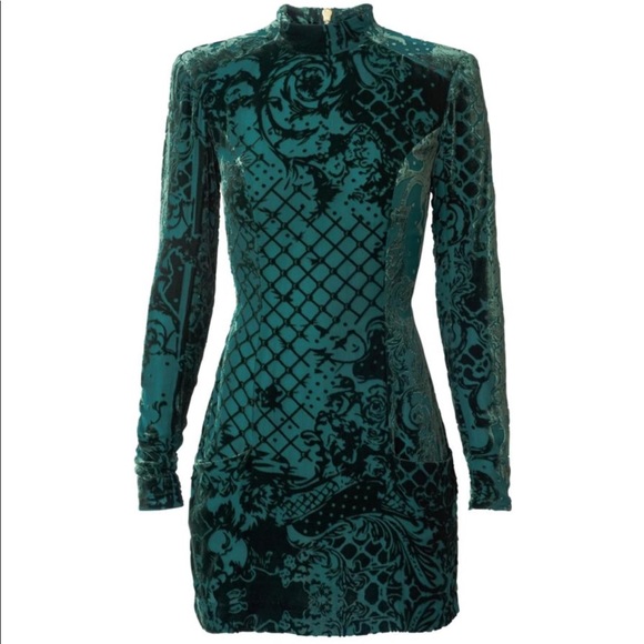 Balmain Dresses & Skirts - Balmain x HM Green Velvet Dress